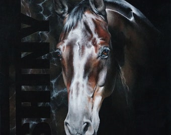 Tableau peinture cheval SHINY • 30x30cm • Peinture acrylique  • by Skyzune ART