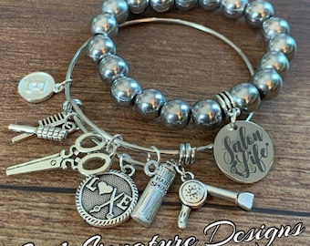 Salon Life Beaded Bracelet and Bangle Set