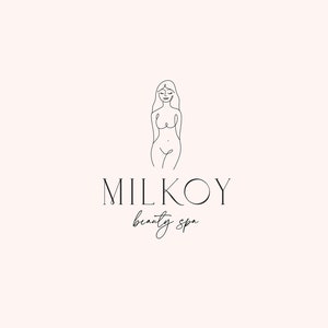 Feminine Beauty Spa Logo, Beauty Salon Logo, Feminine Body Logo, Line Drawing Woman Logo, Body Sculpting Logo, Empower Logo,  Premade Logo
