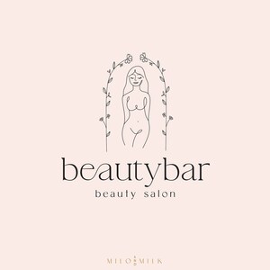 Feminine Beauty Spa Logo, Beauty Salon Logo, Feminine Body Logo, Line Drawing Woman Logo, Body Sculpting Logo, Empower Logo,  Premade Logo