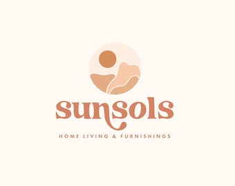 Boho Modern Landscape Logo, Photography Logo, Yoga Meditation Logo, Holistic Branding, Premade Logo, Clothing Boutique Logo, Nature Logo