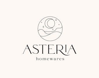 Boho Celestial Magic Logo, Landscape Logo, Photography Logo, Therapist Logo, Holistic Branding, Premade Logo, Candle Logo, Spiritual Logo