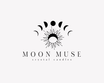 Moon Phase Star Logo, Magic Logo, Tarot Logo, Candle Logo, Nature Logo, Business Branding, Yoga Logo, Candle Logo, Modern Logo, Witch Logo