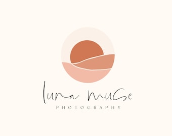 Boho Sunset Logo, Magic Logo, Photography Logo, Yoga Meditation Logo, Holistic Branding, Premade Minimalist Logo, Boutique Logo, Nature Logo
