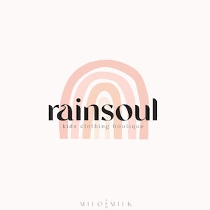Regenbogen Boho Logo, Kinderkleidung Logo, Keramik Logo, lustiges Logo, Sonne Logo, Fotografie Logo, Schullogo, vorgefertigtes Logo, Boutique Logo