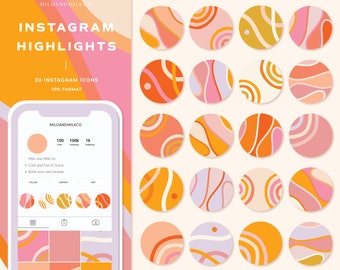 Fun Bright Abstract Boho Instagram Highlight Icon Circles | Instagram Story Highlight Icons | Abstract Aesthetic IG Icons | Highlight Button