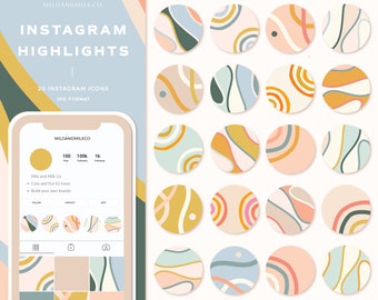 Boho Neutral Abstract Instagram Highlight Icon Circles | Instagram Story Highlight Icons | Abstract Aesthetic IG Icons | Highlight Button