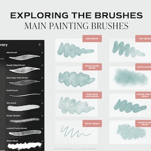 Realistic Watercolour Brushes for Procreate. Watercolour Brushes made for iPad Procreate. Brush & Canvas Set for Ipad. Digital Brushes Set image 6