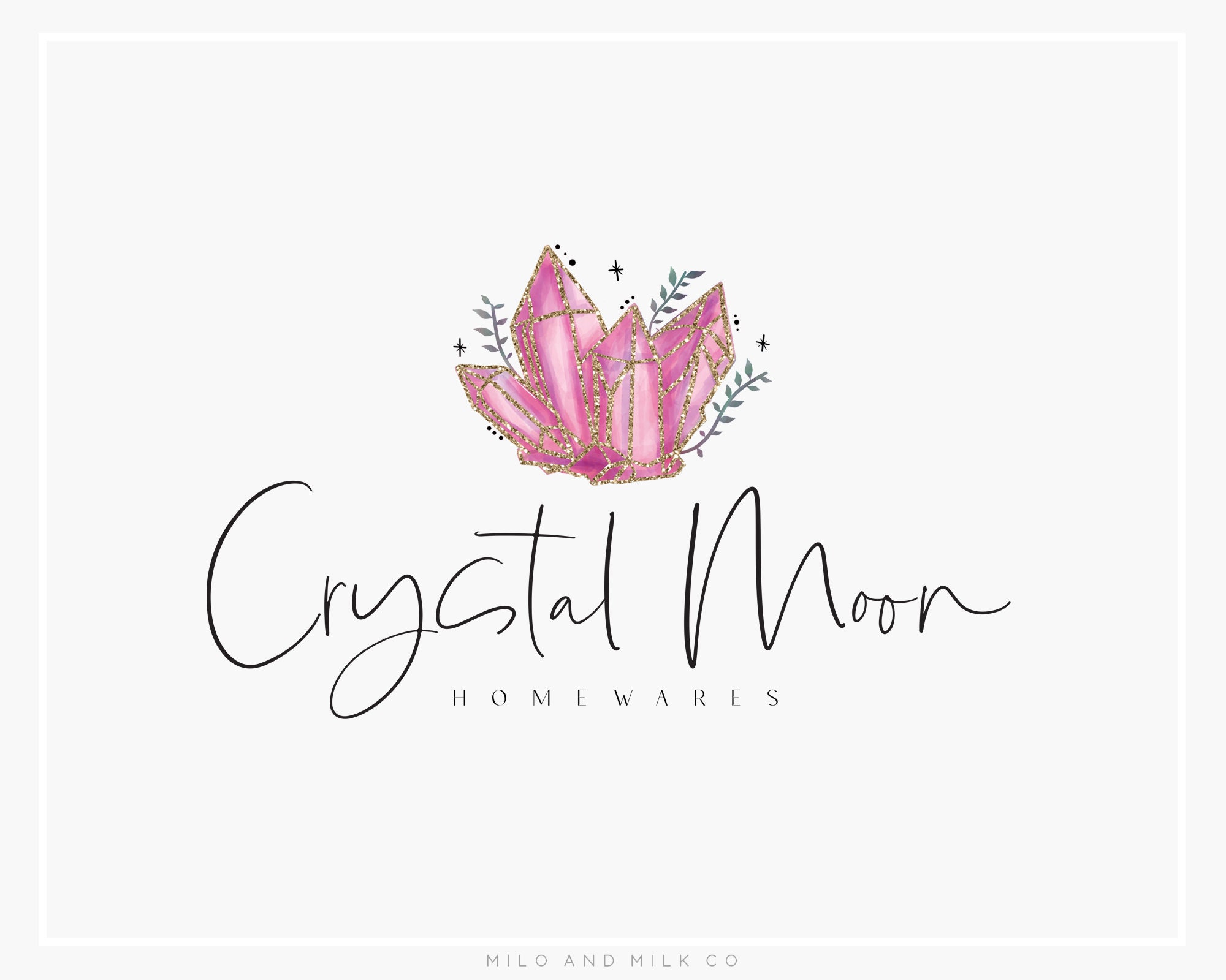 Watercolor Crystal Logo Jewelry Shop Logo Magic Logo - Etsy