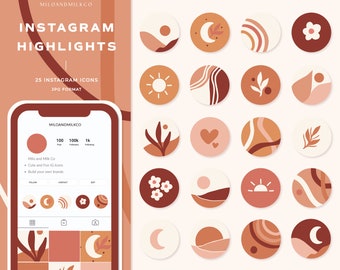 Boho Sunset Instagram Highlight Icon Circles | Instagram Story Highlight Icons | Abstract Aesthetic IG Icons | Neutral Highlight Buttons