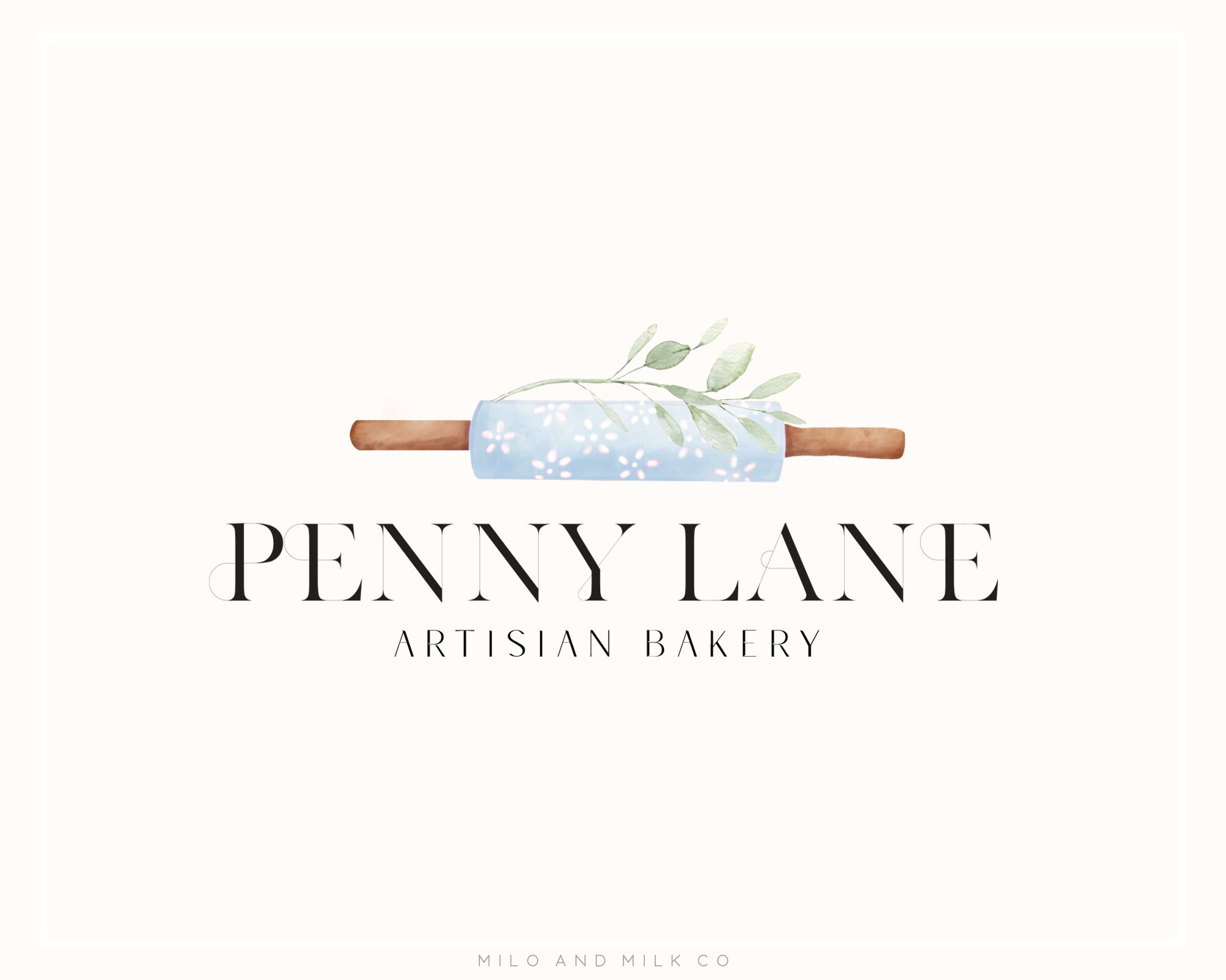 Rolling Pin Baker Logo Bakery Shop Logo Design Food Blog Etsy
