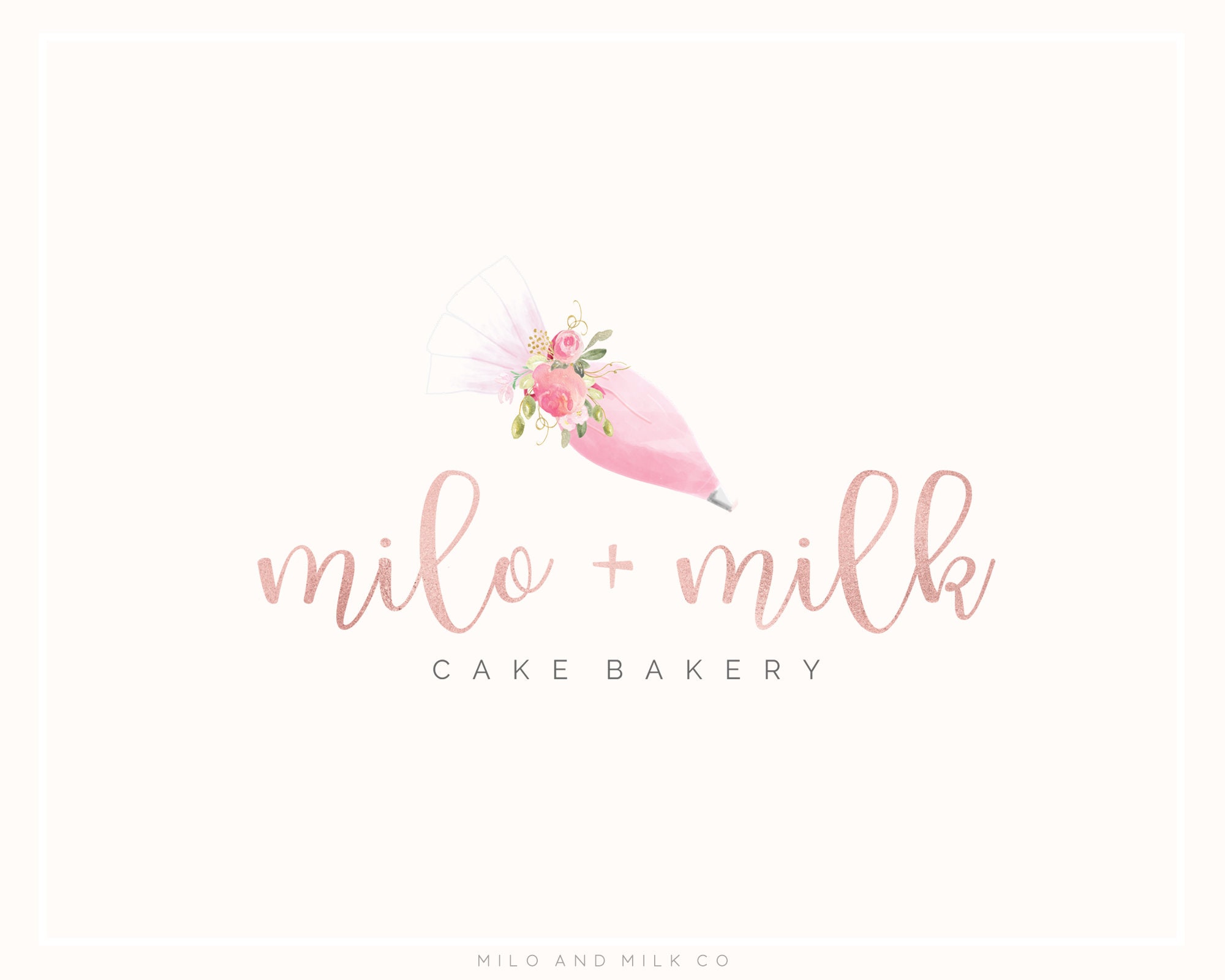 Bakery Piping Bag Logo Baker Branding Kit Bakery Logo Etsy