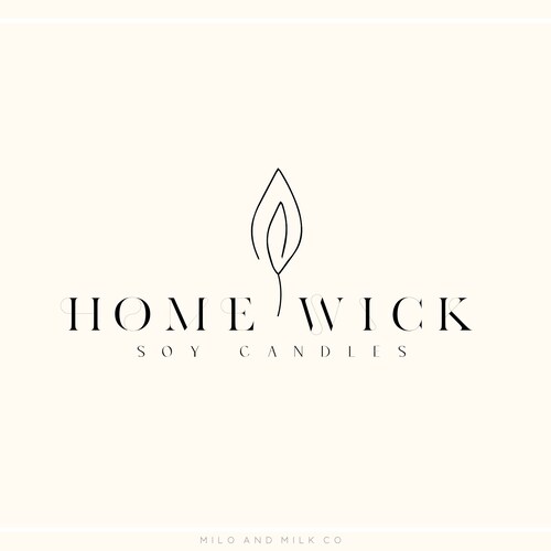 Flame Logo Design Candle Wick Candle Boutique Logo Branding | Etsy