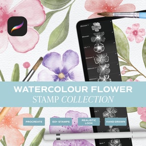 Watercolour Flower Stamp Brushes for Procreate. Floral Brushes made for Ipad Procreate. Brush Stamp Set for Ipad. Digital Brushes Set