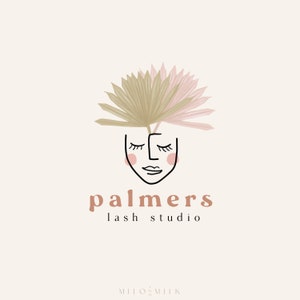 Florist Minimal Face Logo, Ceramics Logo, Homewares Logo, Feminine Logo, Dried Flower Logo, Boho Wellness Logo, Premade Logo, Woman Logo