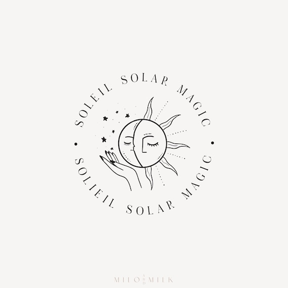 Circle Sun And Moon Logo Tarot Shop Logo Spiritual Logo Etsy