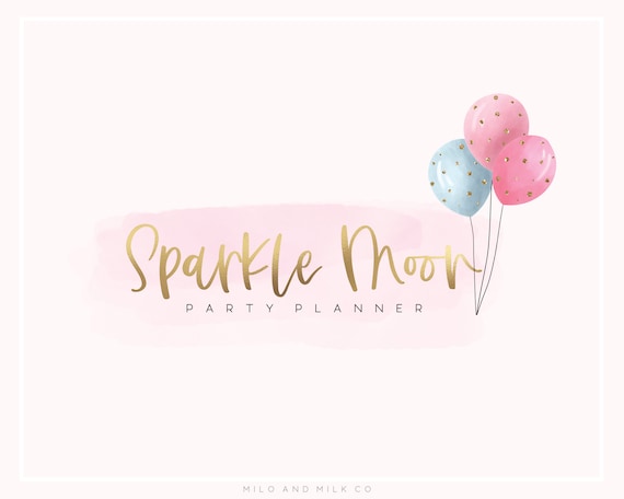 Balloons Event Logo Party Planning Confetti Premade Logo 