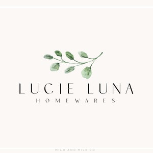 Botanical Leaf Logo, Premade Logo Design, Minimalist Logo Branding, Boho Logo Design, Modern Logo Design, Nature Logo Branding