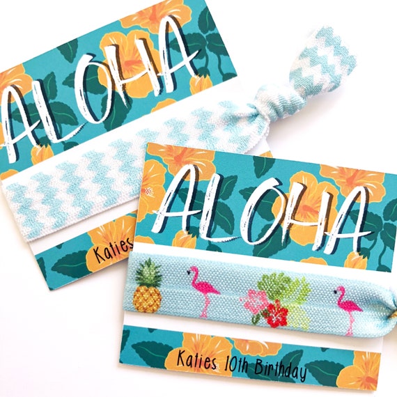 Aloha Beach Party Hair Tie Favors Party Favors Beach Party Favors Girls Party Favours Bachelorette Bridal Favours Party Gift