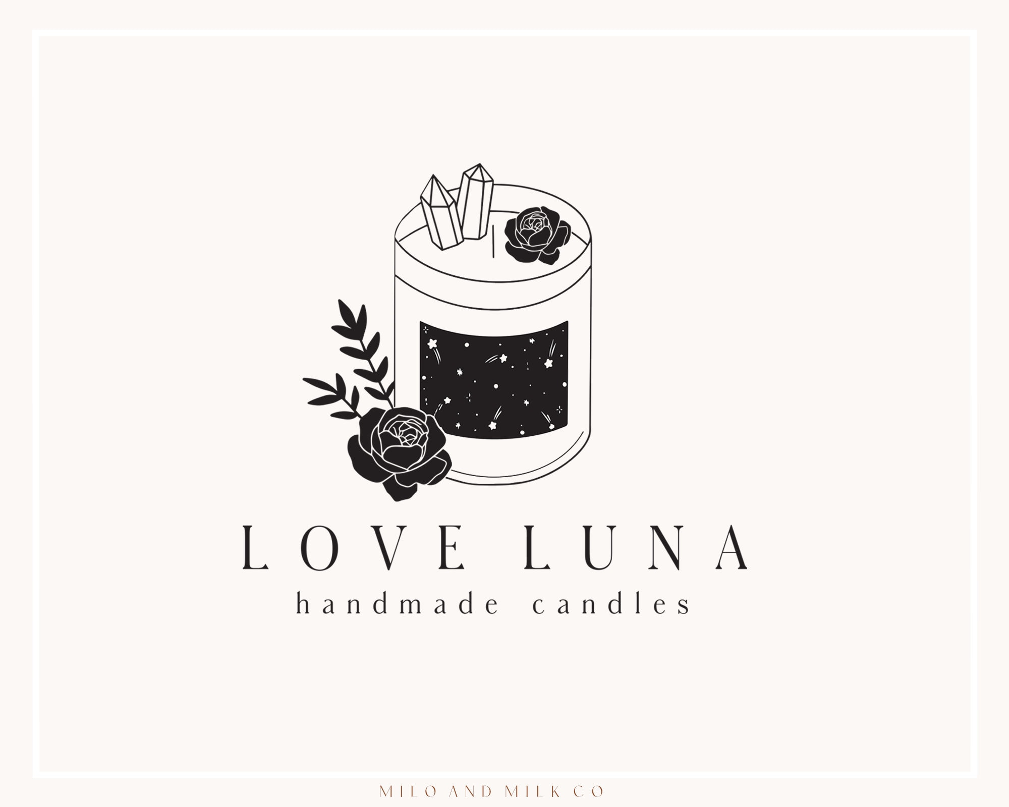 Crystal Candle Logo Candle Shop Logo Flower Logo Magic Etsy