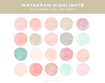 Watercolour Boho Modern Circles for Instagram Highlight Icons | Instagram Story Highlight Icons | Boho Neutral Earthy IG Covers