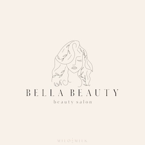 Nature Female Minimal Face Logo, Hair Stylist Logo, Beauty Logo, Jewelry Logo, Feminine Logo, Photography Logo, Premade Logo, Woman Logo