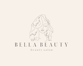 Nature Female Minimal Face Logo, Hair Stylist Logo, Beauty Logo, Jewelry Logo, Feminine Logo, Photography Logo, Premade Logo, Woman Logo