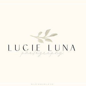 Minimal Botanical Logo, Premade Logo Design, Minimalist Logo Branding, Boho Logo, Modern Logo, Nature Logo Branding, Watercolor Leaf Logo