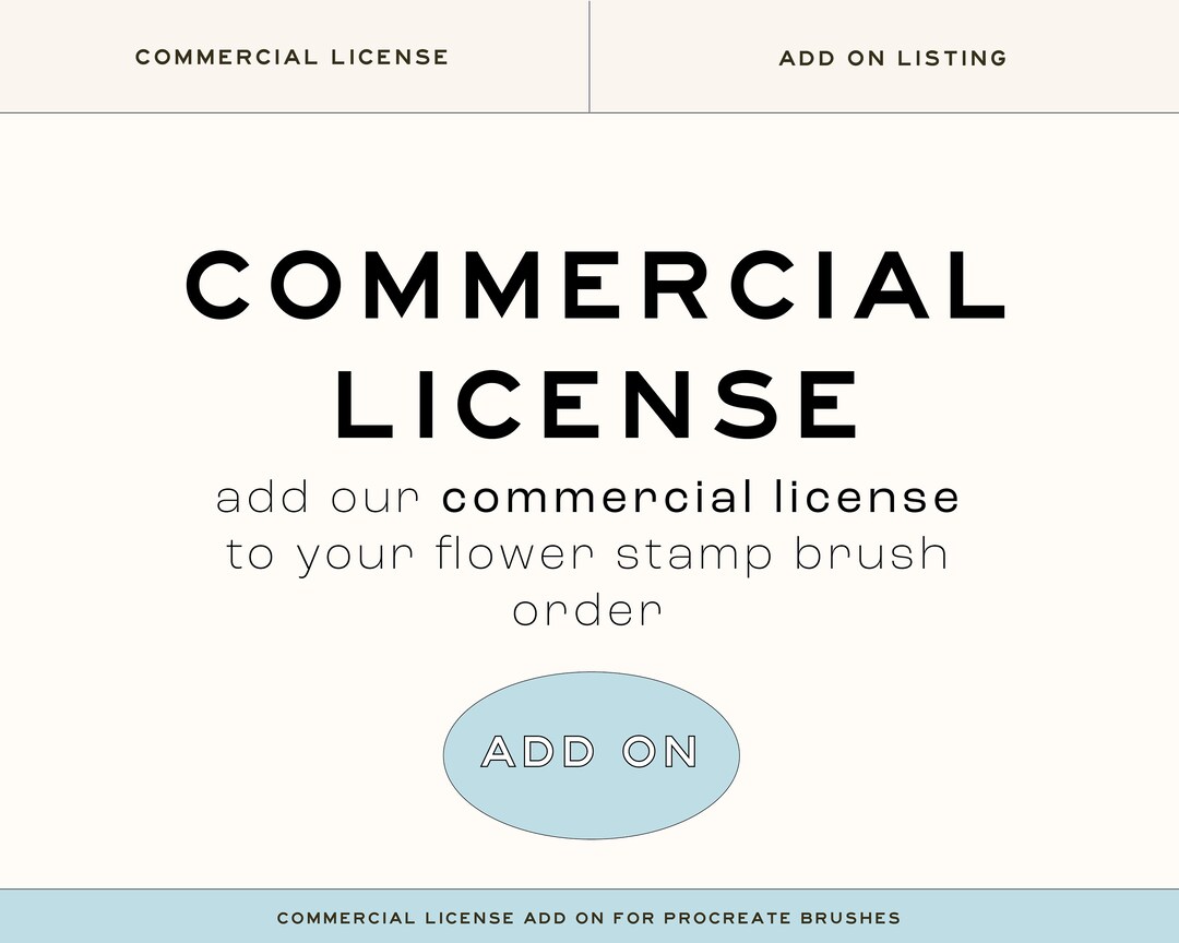 Commercial License for Watercolour Flower Stamp Brush Set - ADD ON - Etsy