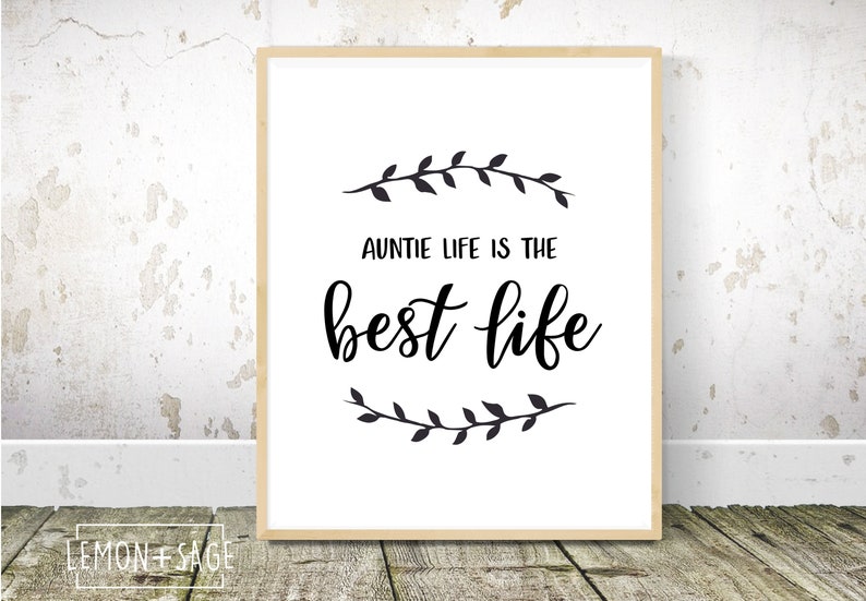 Auntie Life Quotes for Aunts Printable Wall Art Gift for | Etsy