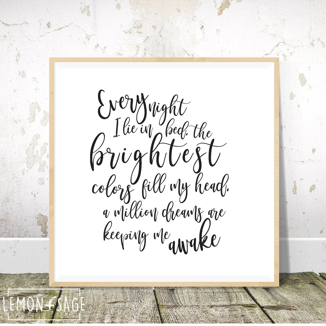 A Million Dreams Quote the Greatest Showman Lyrics Digital | Etsy
