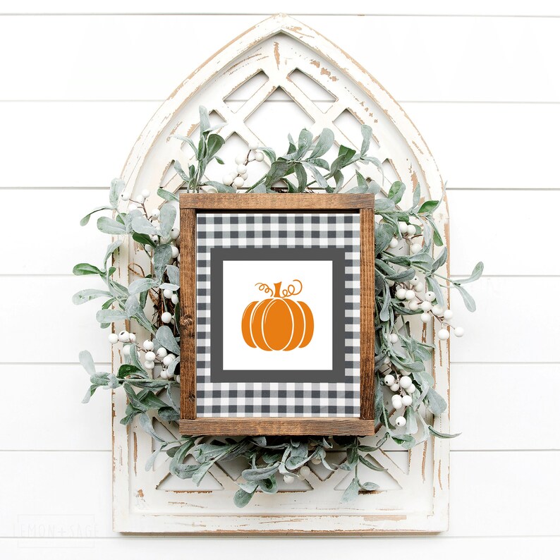 Black and White Buffalo Plaid Fall Decor Fall Printable Etsy
