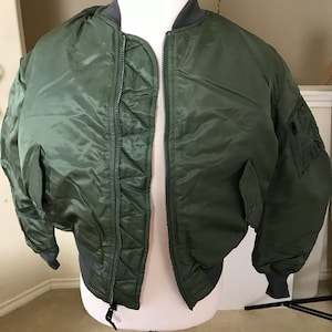 USAF MA-1 Green vintage flight jacket by Greenbrier mnfg new made in USA. Medium/ Large & Extra Large.