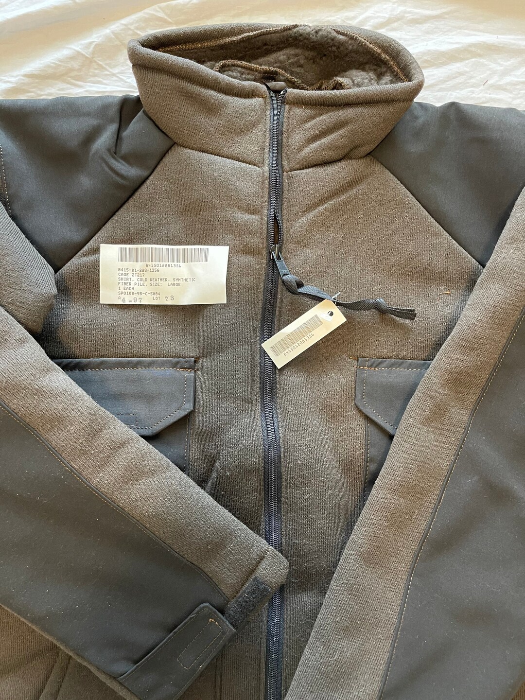 Genuine US Military Vintage Bear Suit Fleece Jacket Cold Weather ECWCS ...