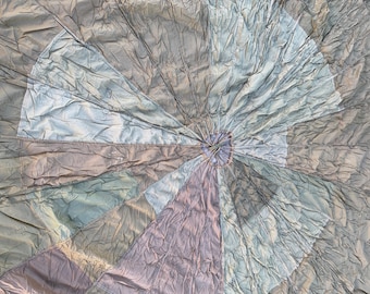 French Military 28' FT Round Parachute, canopy, Shoot multi color (OD.Tan. Khaki mix)