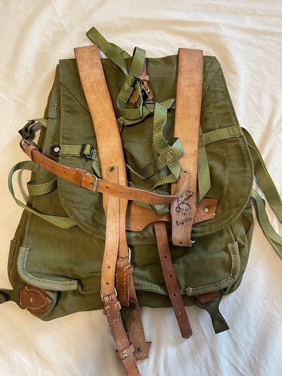 vintage Armata Română campus buck pack Genuine Vintage Romanian Army Rucksack Backpack Military