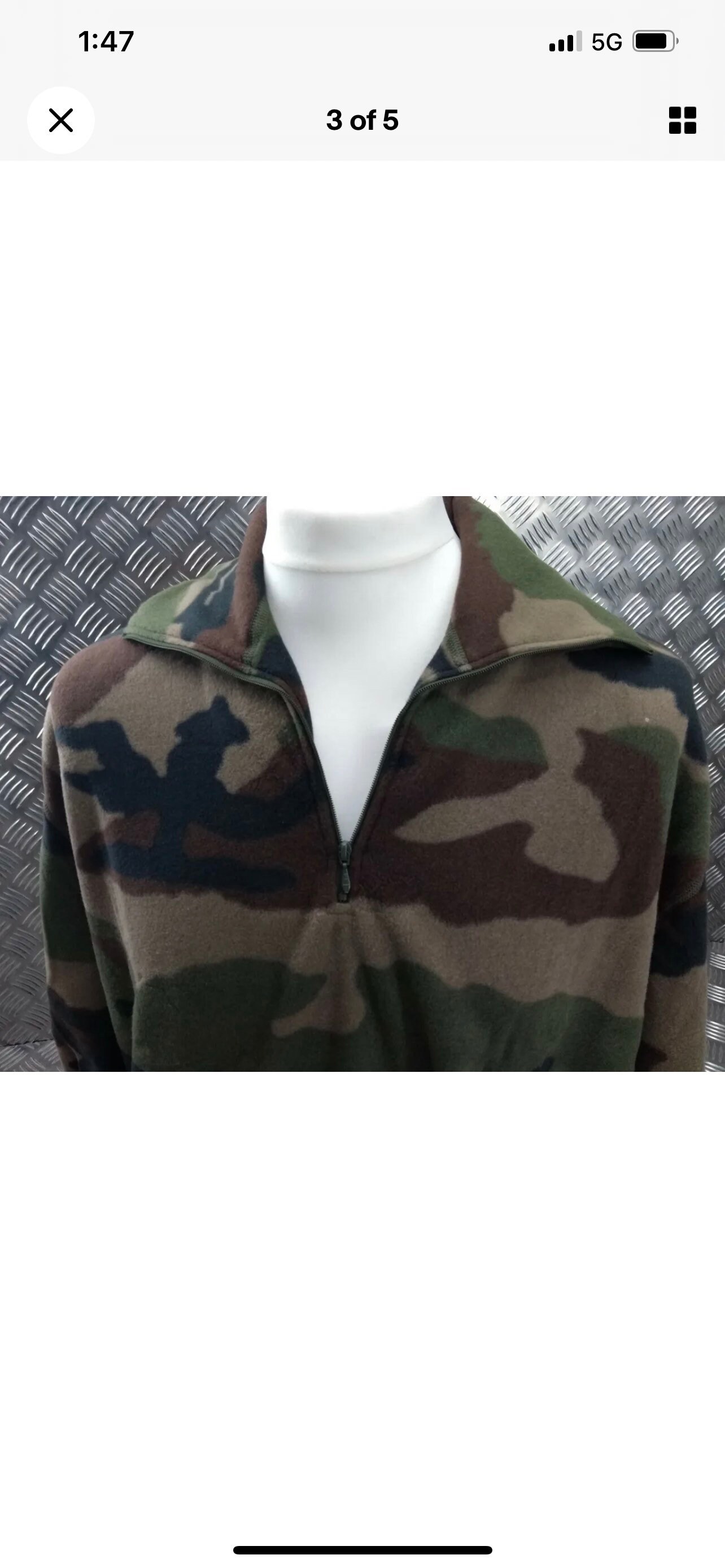Genuine French Military School Blue Jersey Army Sweatshirt V-Neck