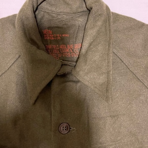 US Military Vintage Olive green 108 Wool Field Shirt M1952 NOS 1953 dated Medium New