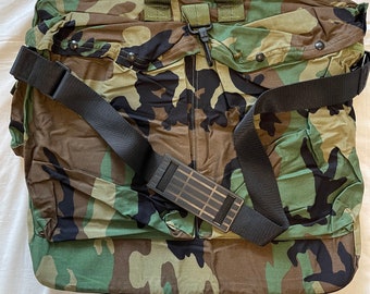 Genuine US Military Woodland Camouflage Flyers Helmet Bag