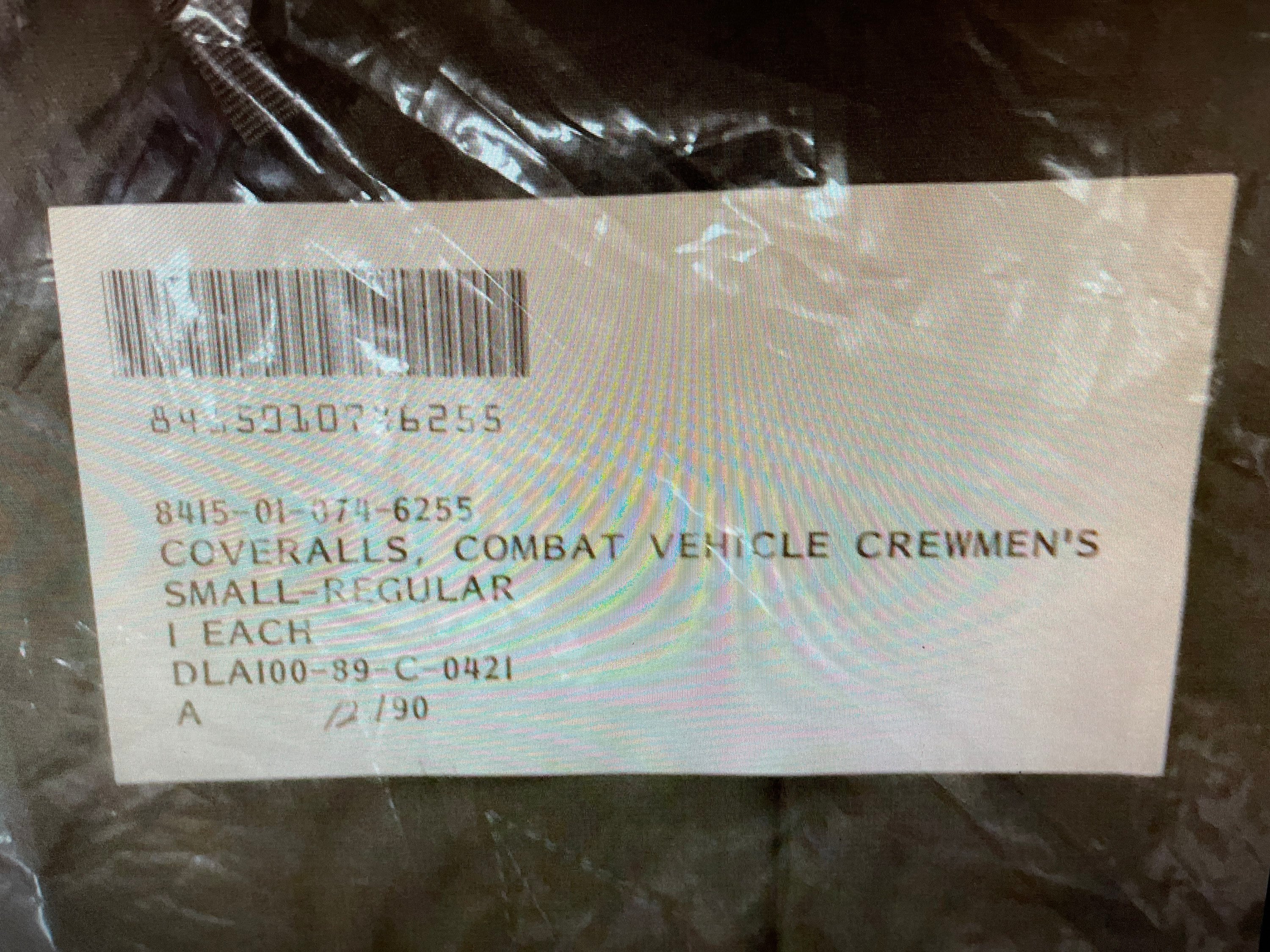 スモール レギュラー 戦闘服 つなぎ 8415-01-074-6255 米軍実物 80s