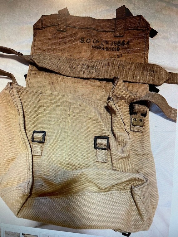 Genuine British Military Vintage WW2 Khaki canvas 