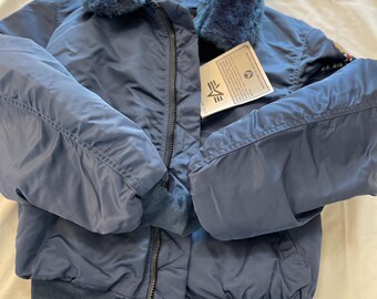 Alpha Industries Vintage USAF B15 Bomber Jacket Medium Blue Made