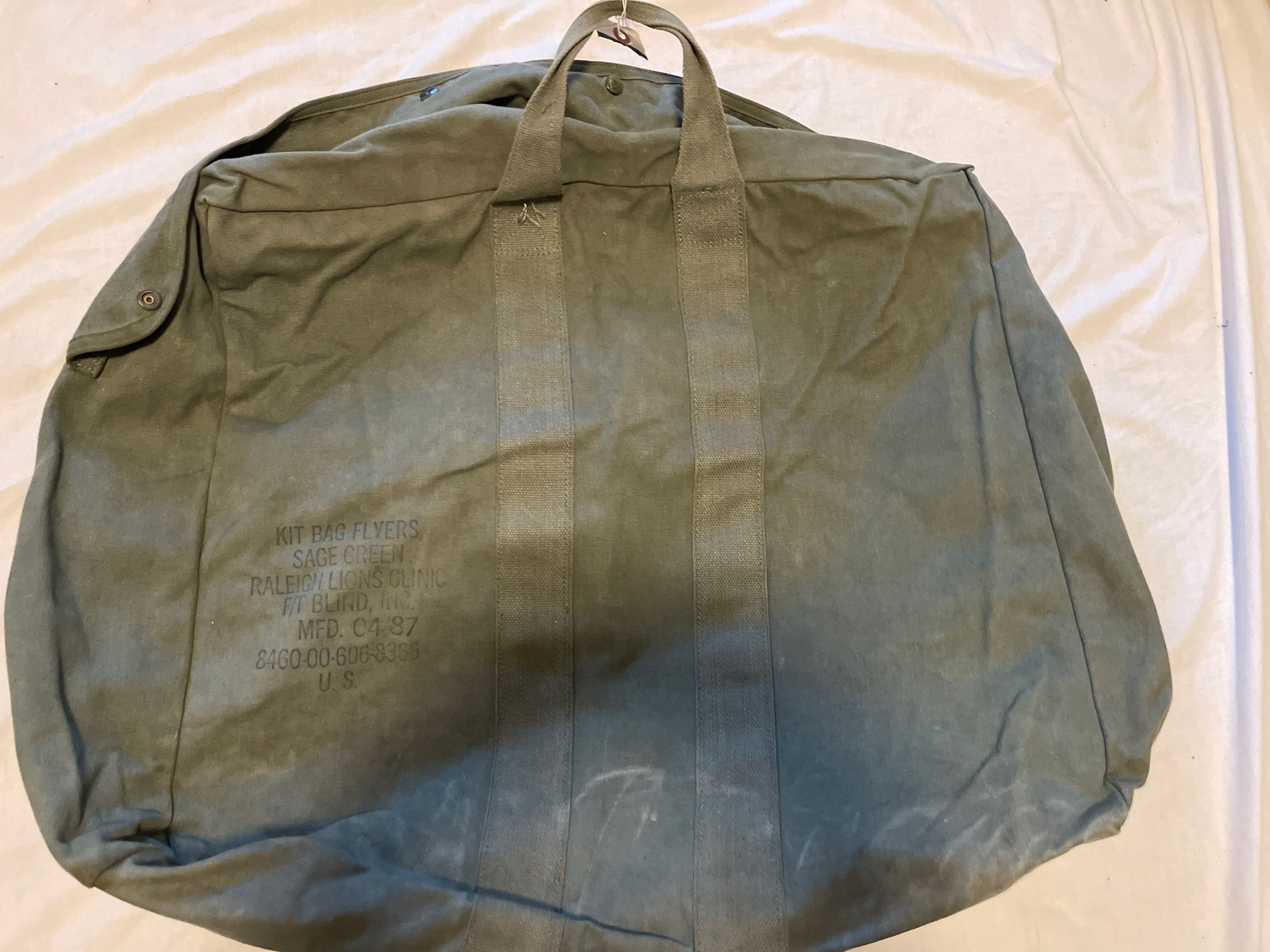 USAF Genuine Vintage Heavy Duty Canvas Sage Green Flyers Kit