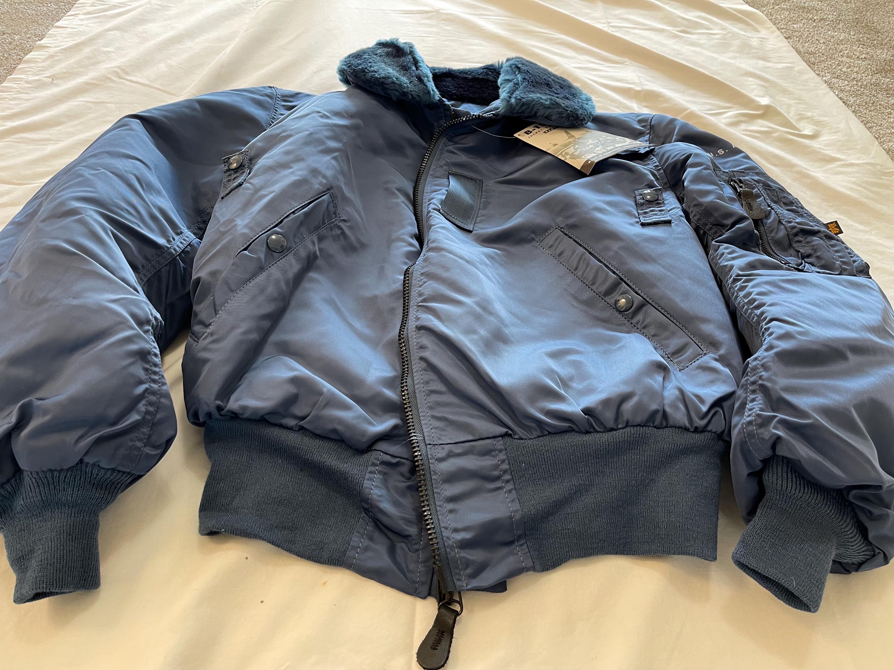 Alpha Industries Vintage USAF B15 Bomber Jacket Medium Blue Made