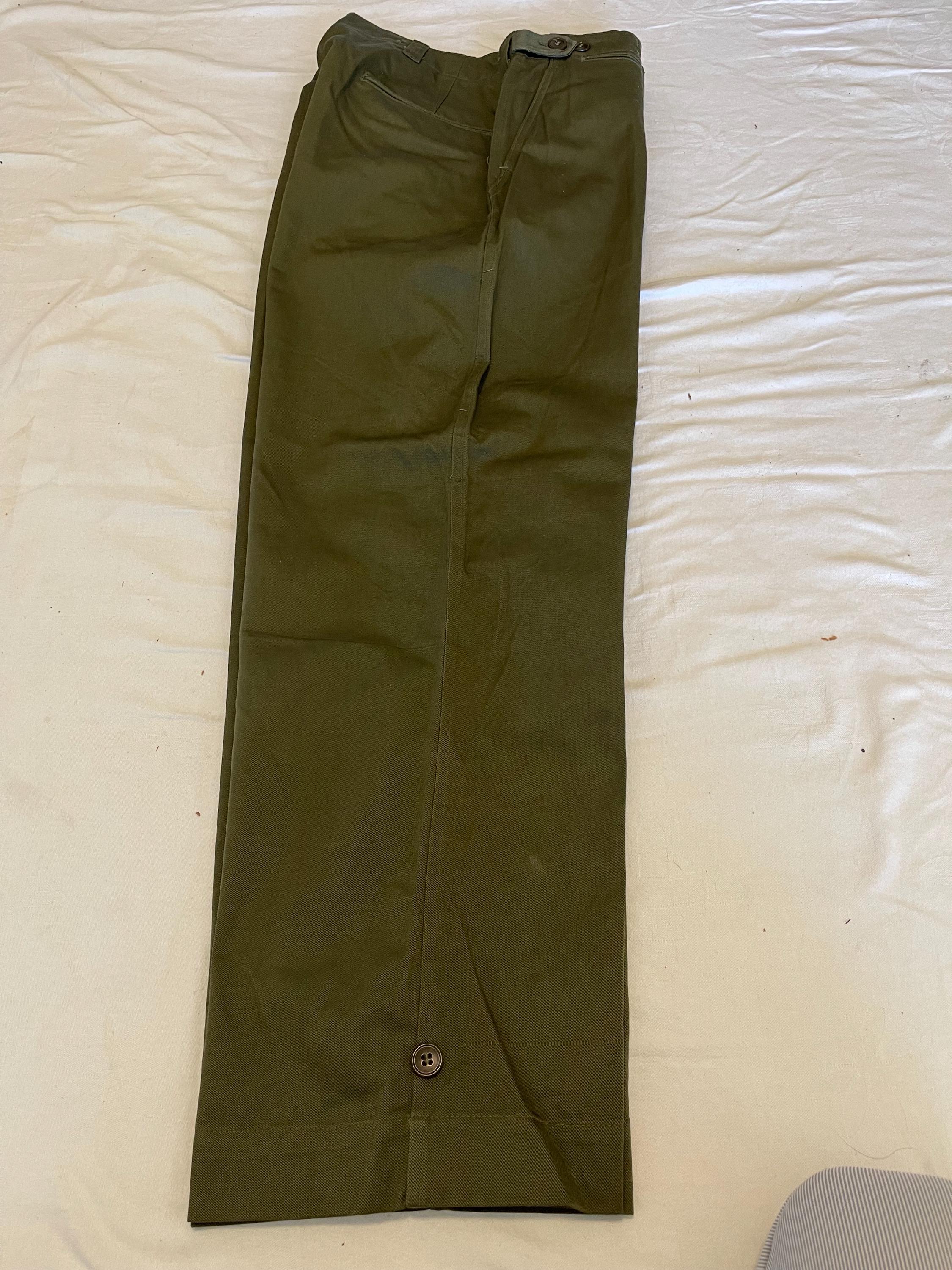 Genuine US Military Vintage M43 O.D. Green Field Cotton Trousers