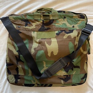Original U.S. Military shoulder bag pouch woodland camouflage buckle closure NEW