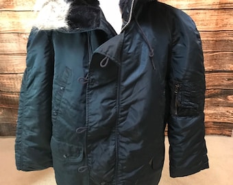 Free Shipping 90s Corinth Mfg. Arctic Parka Snorkel Jacket N3B Fur