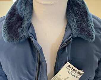 Alpha Industries Vintage USAF B15 Bomber Jacket Medium Blue Made