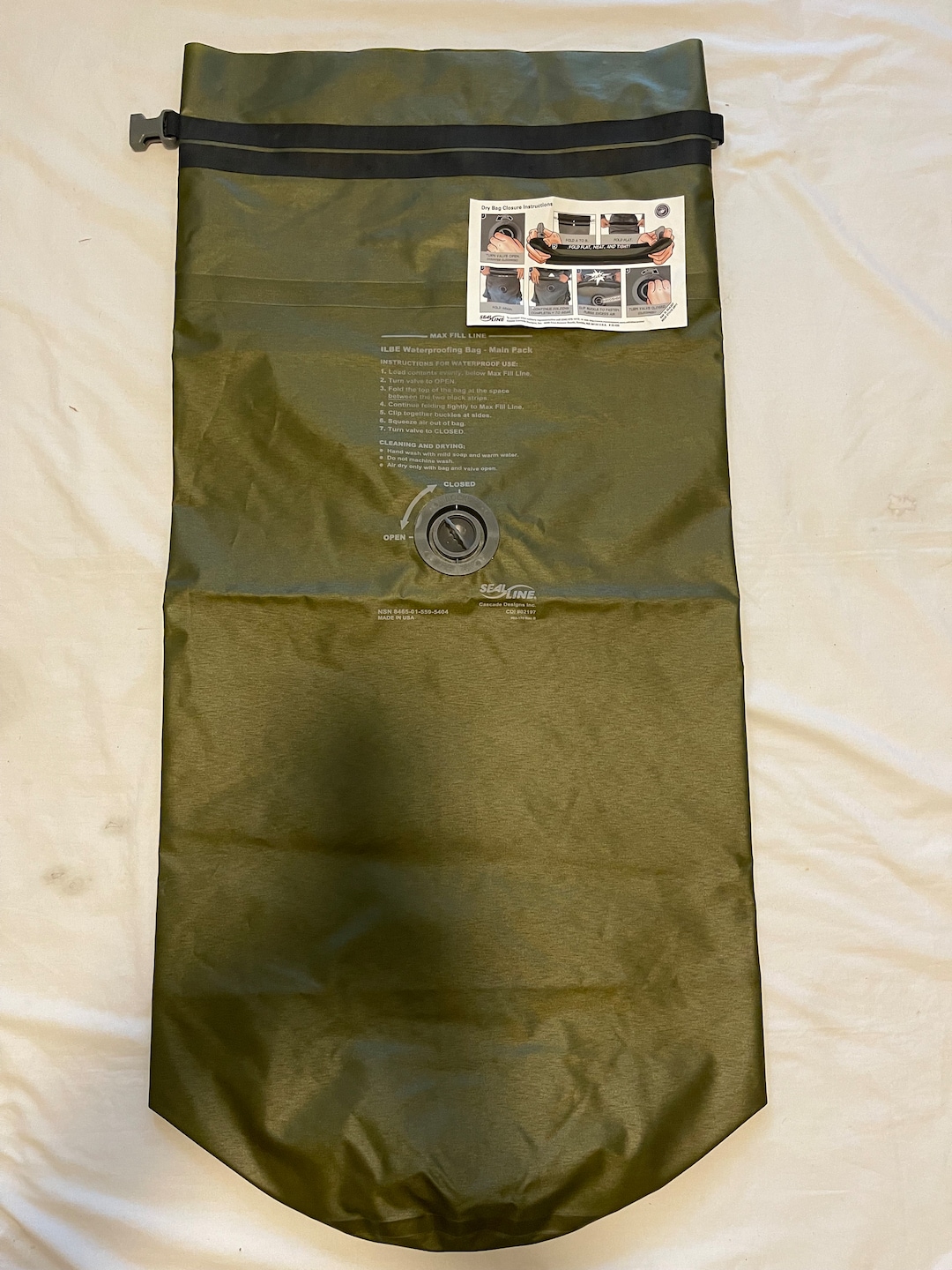 US Army Seal Line 65L Waterproof Liner Dry Bag for Filbe Pack