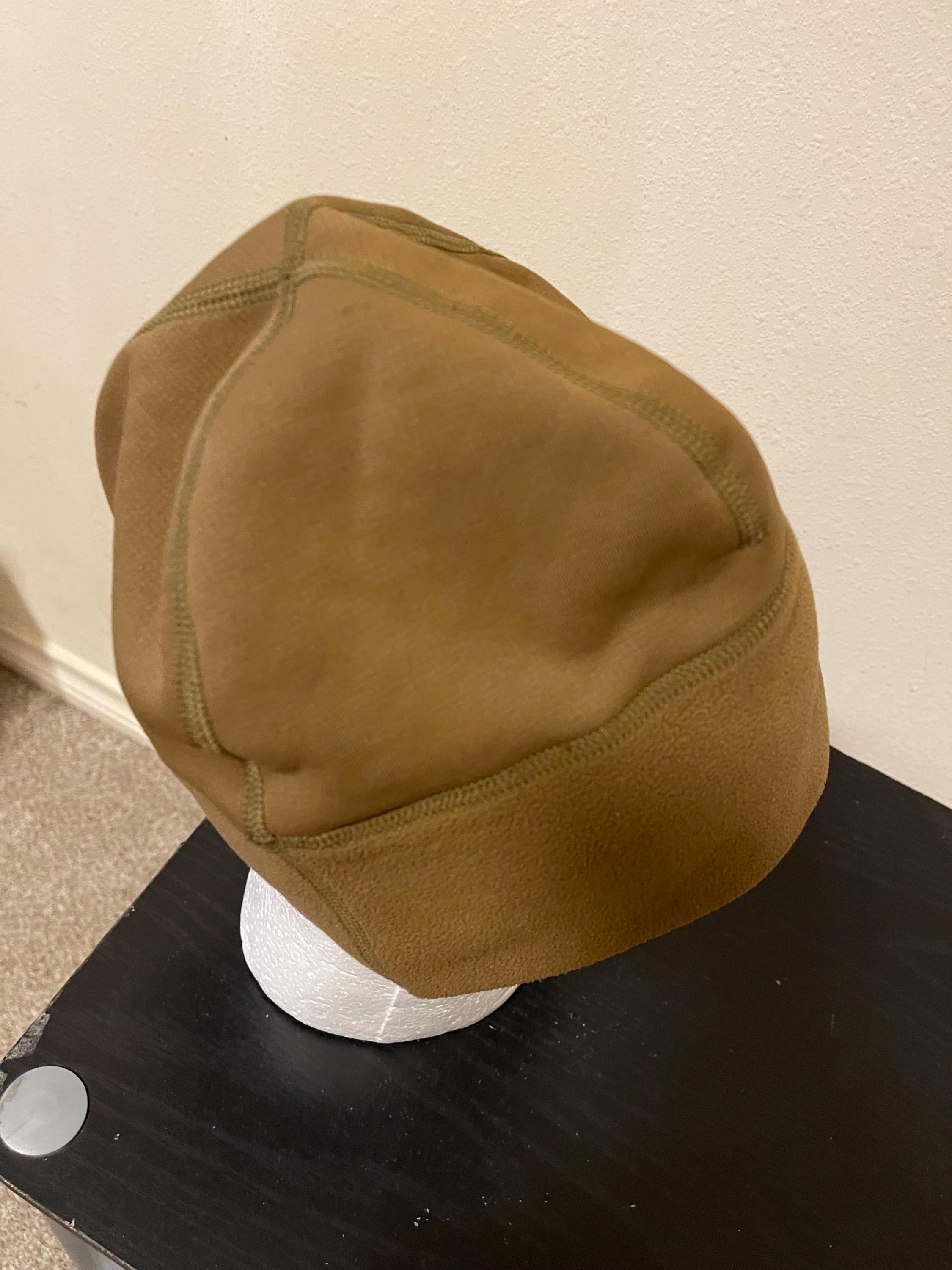 USMC Marine Corps Military Polartec Fleece Watch Cap Hat Beanie Coyote Brown NEW - Foto 4